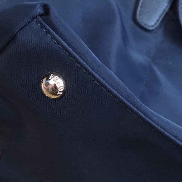 PRADA Navy Blue Nylon And Saffiano Leather Medium Tote - Picture 5 of 15